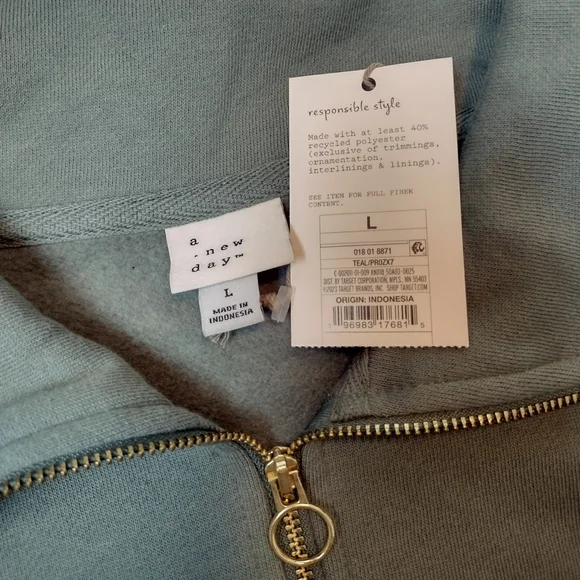 A New Day | Women's Green Quarter-zip Pullover Sweater Jacket - Picture 7 of 12